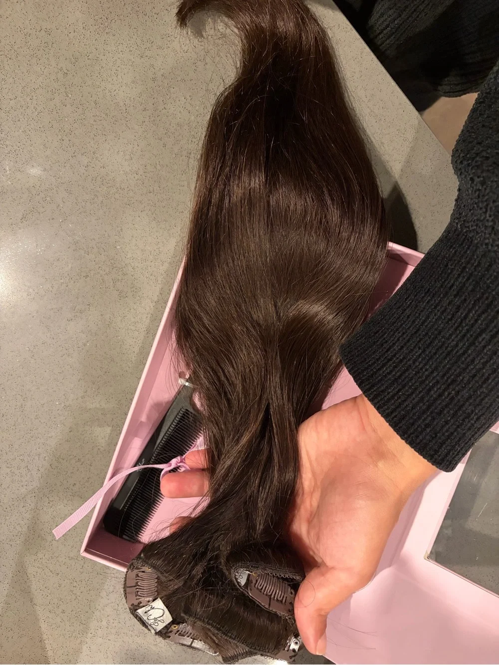 chic Remy Perfect Blend Halo Clip-Ins - Dark Brown